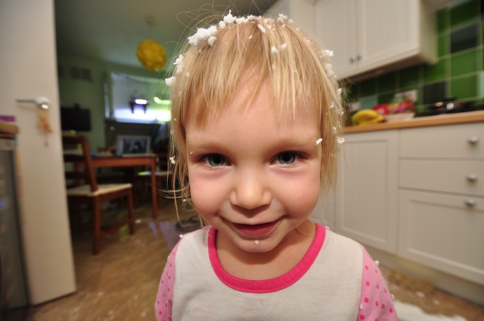fun with styrofoam! (not so much fun for mummy who had to clean up the mess afterwards!)